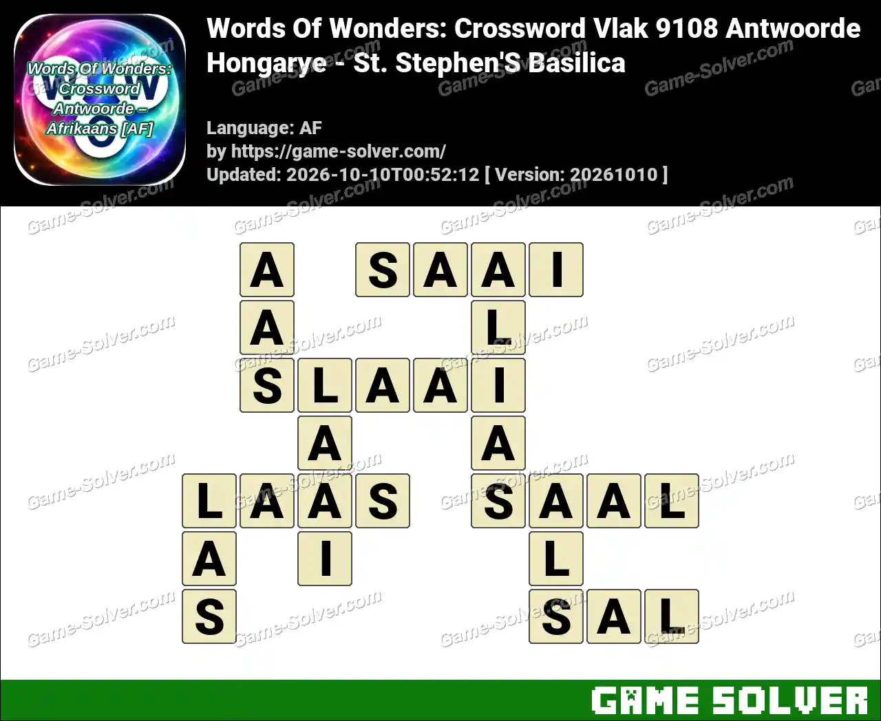 Words Of Wonders: Crossword Vlak 9108 Antwoorde – Hongarye – St. Stephen’S Basilica